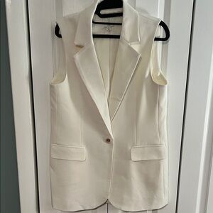Joie Cream Sleeveless Blazer Vest